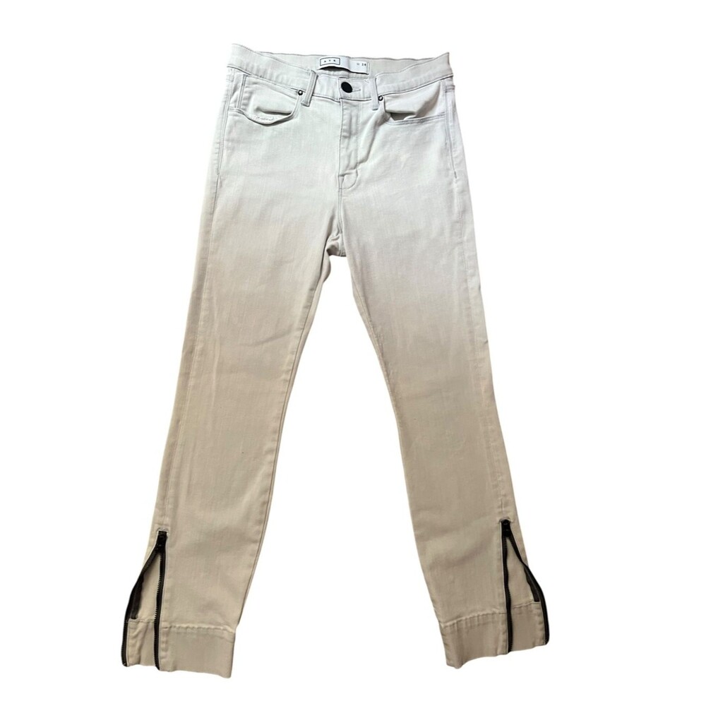 AYR The Zippy Ankle Zip Skinny Jeans  US 28 Hem Light Wash Denim Indie Sleaze